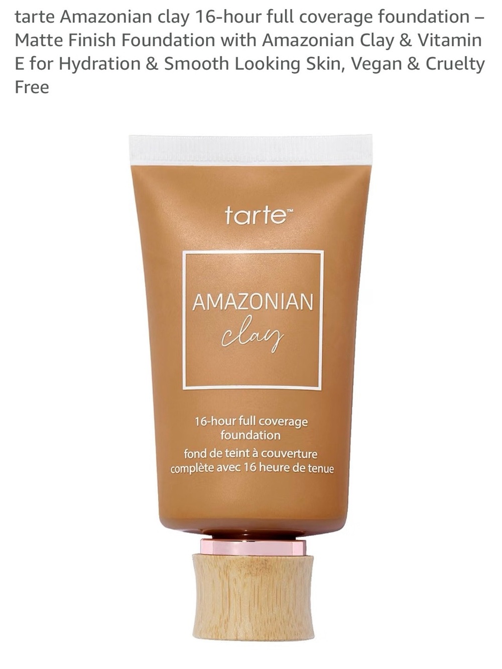 Tarte Amazonian Clay Foundation - Warm Brown Tube with Wood Cap